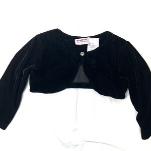 Blueberi Boulevard girls Black Velvet Bolero jacket